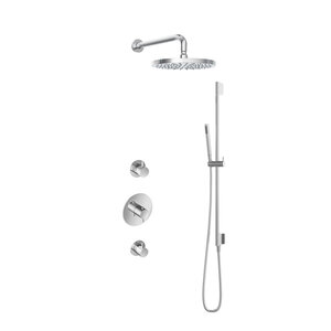 Hotbath Get together Regendoucheset IBS2R | Chroom | Staaf handdouche | 30cm Hoofddouche | Wandarm 35cm | Handdouche met glijstang