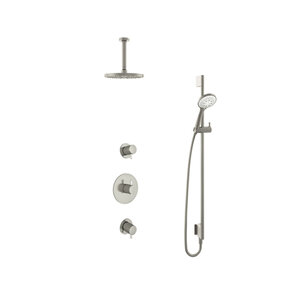 Hotbath Get together Regendoucheset IBS2R | Geborsteld nikkel | 3 Standen Handdouche | 20cm Hoofddouche | Plafondbuis 15cm | Handdouche met glijstang