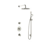 HotBath Hotbath Get together Regendoucheset IBS2R | Geborsteld nikkel | 3 Standen Handdouche | 30cm Hoofddouche | Wandarm 35cm | Handdouche met glijstang