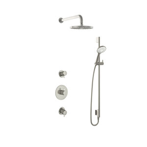 Hotbath Get together Regendoucheset IBS2R | Geborsteld nikkel | 3 Standen Handdouche | 20cm Hoofddouche | Wandarm 35cm | Handdouche met glijstang