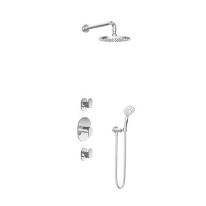 Hotbath Get together Regendoucheset IBS5 | Chroom | 3 Standen Handdouche | 20cm Hoofddouche | Wandarm 35cm | Handdouche met wandhouder