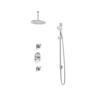 Hotbath Get together Regendoucheset IBS5 | Chroom | 3 Standen Handdouche | 30cm Hoofddouche | Plafondbuis 15cm | Handdouche met glijstang