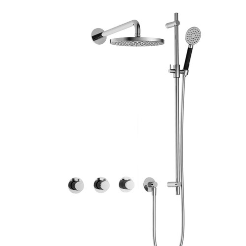 HotBath Hotbath Cobber Regendoucheset IBS70 | Chroom | Ronde handdouche | 20cm Hoofddouche | Wandarm | Handouche met glijstang