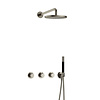 Hotbath Cobber Regendoucheset IBS70 | Geborsteld Nikkel | Staaf handdouche | 20cm Hoofddouche | Wandarm | Handouche met wandhouder