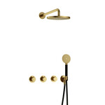 Hotbath Cobber Regendoucheset IBS70 | Geborsteld Messing PVD | Ronde handdouche | 20cm Hoofddouche | Wandarm | Handouche met wandhouder HotBath Hotbath Cobber Regendoucheset IBS70 | Geborsteld Messing PVD | Ronde handdouche | 20cm Hoofddouche | Wandarm | Handouche met wandhouder