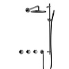 Hotbath Cobber Regendoucheset IBS70 | Zwart Chroom | Staaf handdouche | 20cm Hoofddouche | Wandarm | Handouche met glijstang