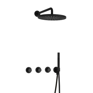 HotBath Hotbath Cobber Regendoucheset IBS70 | Mat Zwart | Staaf handdouche | 30cm Hoofddouche | Wandarm | Handouche met wandhouder Hotbath Cobber Regendoucheset IBS70 | Mat Zwart | Staaf handdouche | 30cm Hoofddouche | Wandarm | Handouche met wandhouder