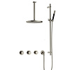 Hotbath Cobber Regendoucheset IBS70 | Geborsteld Nikkel | Staaf handdouche | 30cm Hoofddouche | 30cm Plafondbuis | Handouche met glijstang