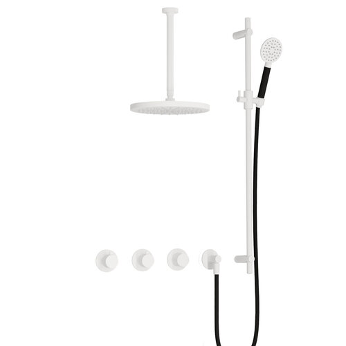 Hotbath Cobber Regendoucheset IBS70 | Mat Wit | Ronde handdouche | 20cm Hoofddouche | 30cm Plafondbuis | Handouche met glijstang HotBath Hotbath Cobber Regendoucheset IBS70 | Mat Wit | Ronde handdouche | 20cm Hoofddouche | 30cm Plafondbuis | Handouche met glijstang