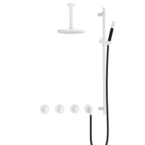 Hotbath Cobber Regendoucheset IBS70 | Mat Wit | Staaf handdouche | 20cm Hoofddouche | 15cm Plafondbuis | Handouche met glijstang HotBath Hotbath Cobber Regendoucheset IBS70 | Mat Wit | Staaf handdouche | 20cm Hoofddouche | 15cm Plafondbuis | Handouche met glijstang