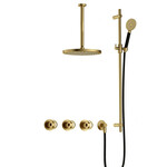 Hotbath Cobber@Work Regendoucheset IBSW70 | Geborsteld Messing PVD | Ronde handdouche | 30cm Hoofddouche | 30cm Plafondbuis | Handdouche met glijstang HotBath Hotbath Cobber@Work Regendoucheset IBSW70 | Geborsteld Messing PVD | Ronde handdouche | 30cm Hoofddouche | 30cm Plafondbuis | Handdouche met glijstang