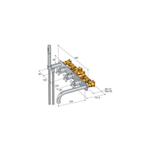 HotBath HotBath Chap thermostaat inbouw met 2 stopkranen C062 Geborsteld nikkel