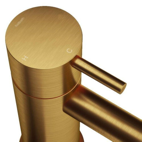 HotBath Cobber | laag | Gebogen uitloop | Geborsteld messing HotBath HotBath Cobber | laag | Gebogen uitloop | Geborsteld messing