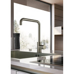 HotBath Cobber Opbouw keukenmengkraan met draaibare L-uitloop Geborsteld messing PVD HotBath HotBath Cobber Opbouw keukenmengkraan met draaibare L-uitloop Geborsteld messing PVD