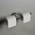 HotBath Cobber dubbele toiletrolhouder Geborsteld nikkel HotBath HotBath Cobber dubbele toiletrolhouder Geborsteld nikkel