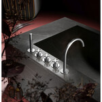 HotBath Cobber @work 5-gats inbouwbadrandcombinatie met 2 mengkraan knoppen en draaibare uitloop Geborsteld nikkel HotBath HotBath Cobber @work 5-gats inbouwbadrandcombinatie met 2 mengkraan knoppen en draaibare uitloop Geborsteld nikkel