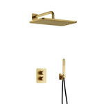 Hotbath Gal Regendoucheset IBS40A | Geborsteld Messing PVD | Staaf handdouche | 40cm Hoofddouche | Wandarm | Handdouche met wandhouder HotBath Hotbath Gal Regendoucheset IBS40A | Geborsteld Messing PVD | Staaf handdouche | 40cm Hoofddouche | Wandarm | Handdouche met wandhouder