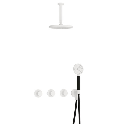 Hotbath Cobber Regendoucheset IBS70 | Mat Wit | Ronde handdouche | 20cm Hoofddouche | 15cm Plafondbuis | Handouche met wandhouder HotBath Hotbath Cobber Regendoucheset IBS70 | Mat Wit | Ronde handdouche | 20cm Hoofddouche | 15cm Plafondbuis | Handouche met wandhouder