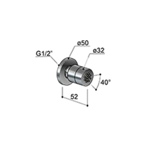 HotBath HotBath Mate opbouw bodyjet rond nikkel Geborsteld