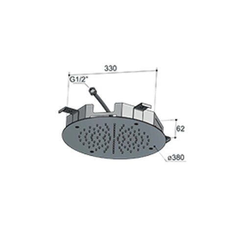 HotBath HotBath Mate inbouwhoofddouche rond 38cm nikkel Geborsteld