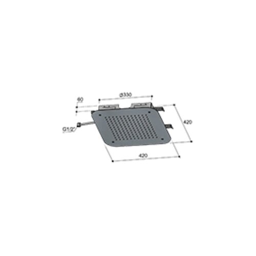 HotBath HotBath Inbouw hoofddouche 42x42 cm M147Gn nikkel Geborsteld