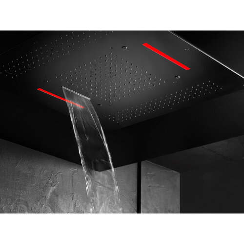 HotBath Mate inbouwhoofddouche vierkant 95x95cm met LED verlichting nikkel Geborsteld HotBath HotBath Mate inbouwhoofddouche vierkant 95x95cm met LED verlichting nikkel Geborsteld