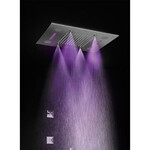 HotBath HotBath Mate inbouw hoofddouche 48x63cm rechthoek met spray LED verlichting nikkel Geborsteld