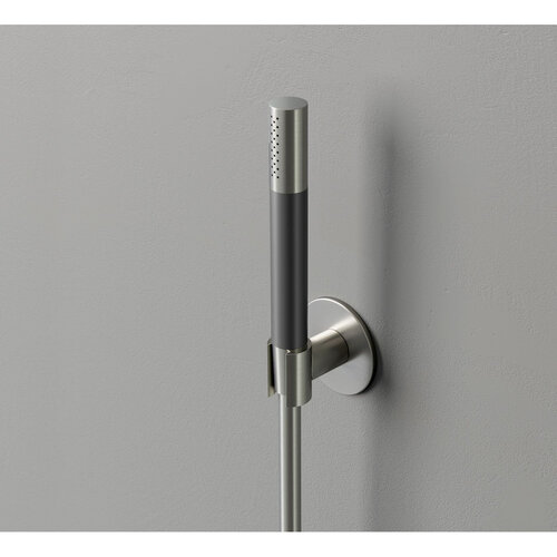 HotBath Cobber M443 staafhanddouche met wandsteun en doucheslang 150cm nikkel Geborsteld HotBath HotBath Cobber M443 staafhanddouche met wandsteun en doucheslang 150cm nikkel Geborsteld