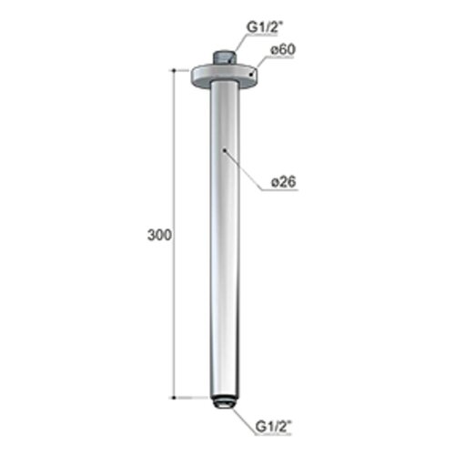 HotBath HotBath Mate plafondarm rond 30cm nikkel Geborsteld