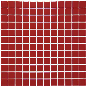 The Mosaic Factory Barcelona mozaïektegel 2.3x2.3x0.6cm wandtegel voor binnen en buiten vierkant porselein Rood
