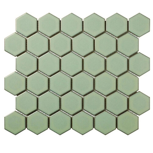 The mosaic factory The Mosaic Factory Barcelona mozaïektegel 5.1x5.9x0.6cm wandtegel voor binnen en buiten hexagon porselein antiek groen