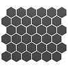 The Mosaic Factory Barcelona mozaïektegel 5.1x5.9x0.6cm voor wand en voor binnen en buiten vorstbestendig zeshoek donkergrijs mat geglazuurd porselein