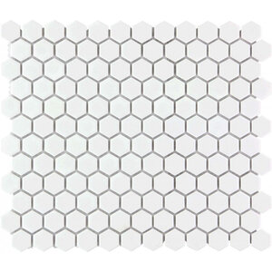 The mosaic factory The Mosaic Factory Barcelona mozaïektegel 2.3x2.6x0.5cm voor wand en vloer voor binnen en buiten Zeshoek Keramiek Wit The Mosaic Factory Barcelona mozaïektegel 2.3x2.6x0.5cm voor wand en vloer voor binnen en buiten Zeshoek Keramiek Wit