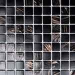 The mosaic factory The Mosaic Factory Amsterdam mozaïektegel 2x2x0.4cm voor wand en vloer voor binnen en buiten vierkant Glas Zwart / Goud Mix