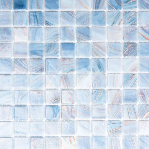 The mosaic factory The Mosaic Factory Amsterdam mozaïektegel 2x2x0.4cm voor wand en vloer voor binnen en buiten vierkant Glas Cyaan