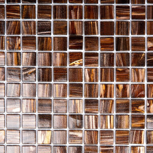 The Mosaic Factory Amsterdam mozaïektegel 2x2x0.4cm voor wand en vloer voor binnen en buiten vierkant Glas Bruin