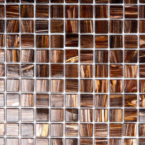 The mosaic factory The Mosaic Factory Amsterdam mozaïektegel 2x2x0.4cm voor wand en vloer voor binnen en buiten vierkant Glas Bruin
