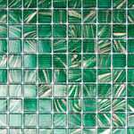 The mosaic factory The Mosaic Factory Amsterdam mozaïektegel 2x2x0.4cm voor wand en vloer voor binnen en buiten vierkant Glas Midden Groen