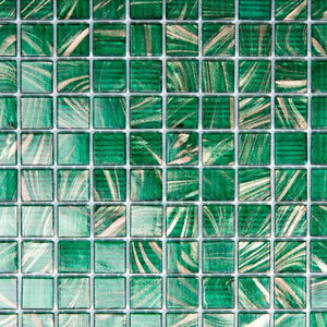 The Mosaic Factory Amsterdam mozaïektegel 2x2x0.4cm voor wand en vloer voor binnen en buiten vierkant Glas Midden Groen