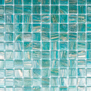 The Mosaic Factory Amsterdam mozaïektegel 2x2x0.4cm voor wand en vloer voor binnen en buiten vierkant Glas Turquoise