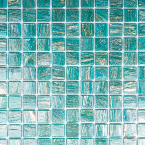 The mosaic factory The Mosaic Factory Amsterdam mozaïektegel 2x2x0.4cm voor wand en vloer voor binnen en buiten vierkant Glas Turquoise