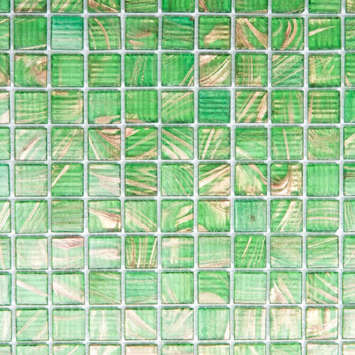 The mosaic factory The Mosaic Factory Amsterdam mozaïektegel 2x2x0.4cm voor wand en vloer voor binnen en buiten vierkant Glas Groen