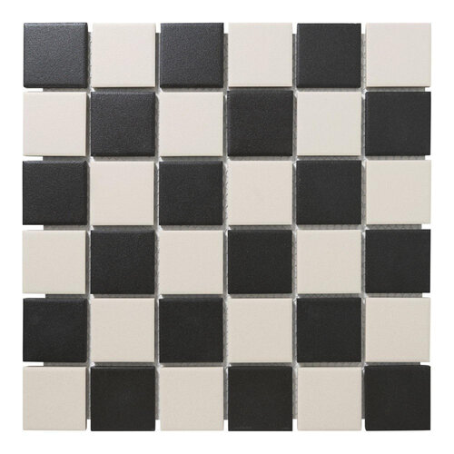 The Mosaic Factory London mozaïektegel 2.3x2.3x0.6cm voor vloer voor binnen en buiten vierkant Keramiek schaakbord Mix The mosaic factory The Mosaic Factory London mozaïektegel 2.3x2.3x0.6cm voor vloer voor binnen en buiten vierkant Keramiek schaakbord Mix