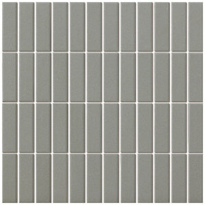The Mosaic Factory London mozaïektegel 7.3x2.3x0.6cm voor vloer voor binnen en buiten rechthoek Keramiek donker grijs