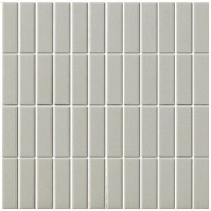 The Mosaic Factory London mozaïektegel 7.3x2.3x0.6cm voor vloer voor binnen en buiten rechthoek Keramiek grijs