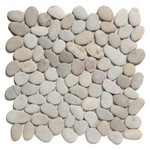 The mosaic factory The Mosaic Factory Natural Stone mozaïektegel kiezelsteen wand 30x30cm voor wand en vloer voor binnen en buiten riviersteen tan