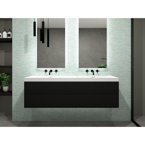 The Mosaic Factory Sevilla mozaïektegel 1.2x9.2x0.8cm voor wand kitkat mini finger Keramiek Glans Lichtgroen-Spikkel The mosaic factory The Mosaic Factory Sevilla mozaïektegel 1.2x9.2x0.8cm voor wand kitkat mini finger Keramiek Glans Lichtgroen-Spikkel