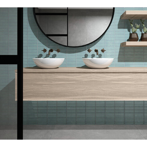 The Mosaic Factory Sevilla mozaïektegel 2x14.5x0.8cm voor wand kitkat finger Keramiek zee groen The mosaic factory The Mosaic Factory Sevilla mozaïektegel 2x14.5x0.8cm voor wand kitkat finger Keramiek zee groen