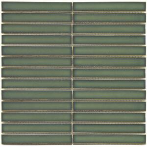 The Mosaic Factory Sevilla mozaïektegel 2x14.5x0.8cm voor wand kitkat finger Keramiek Forest Green Groen