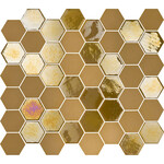 The mosaic factory The Mosaic Factory Valencia mozaïektegel 4.3x4.9x0.5cm hexagon mosterd mat en glans voor wand en vloer en voor binnen en buiten vorstbestendig